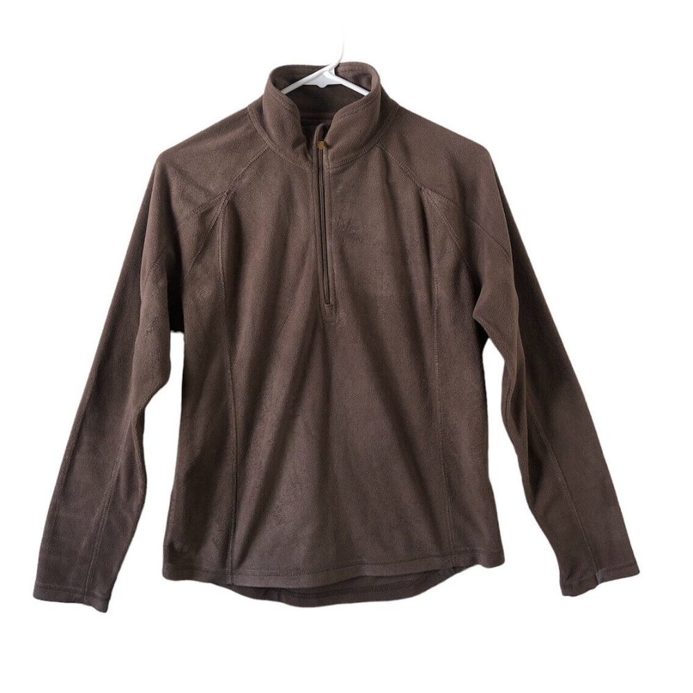 Alpine Design Men/Women Hiking Pullover 1/4 Zip Sweater Brown P Medium/ Small